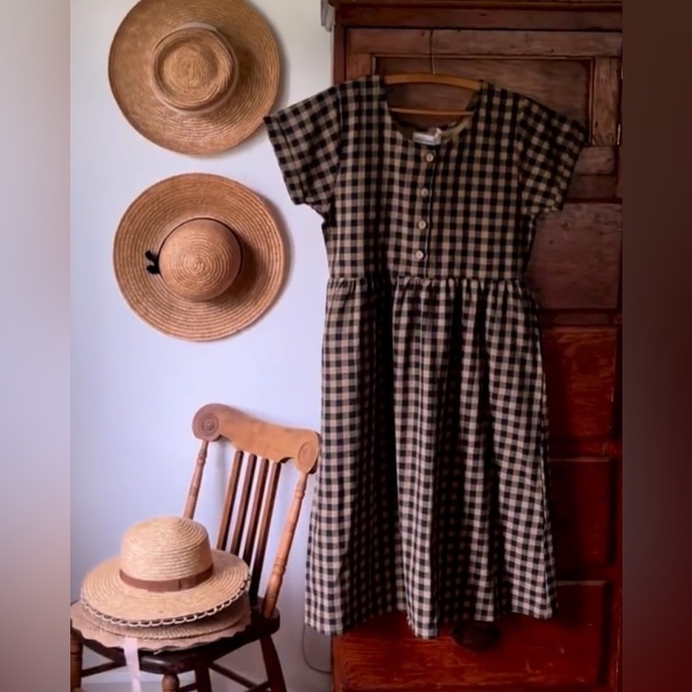 SOLD ❌Little Cottonwood Tan and Blue Gingham Meadow